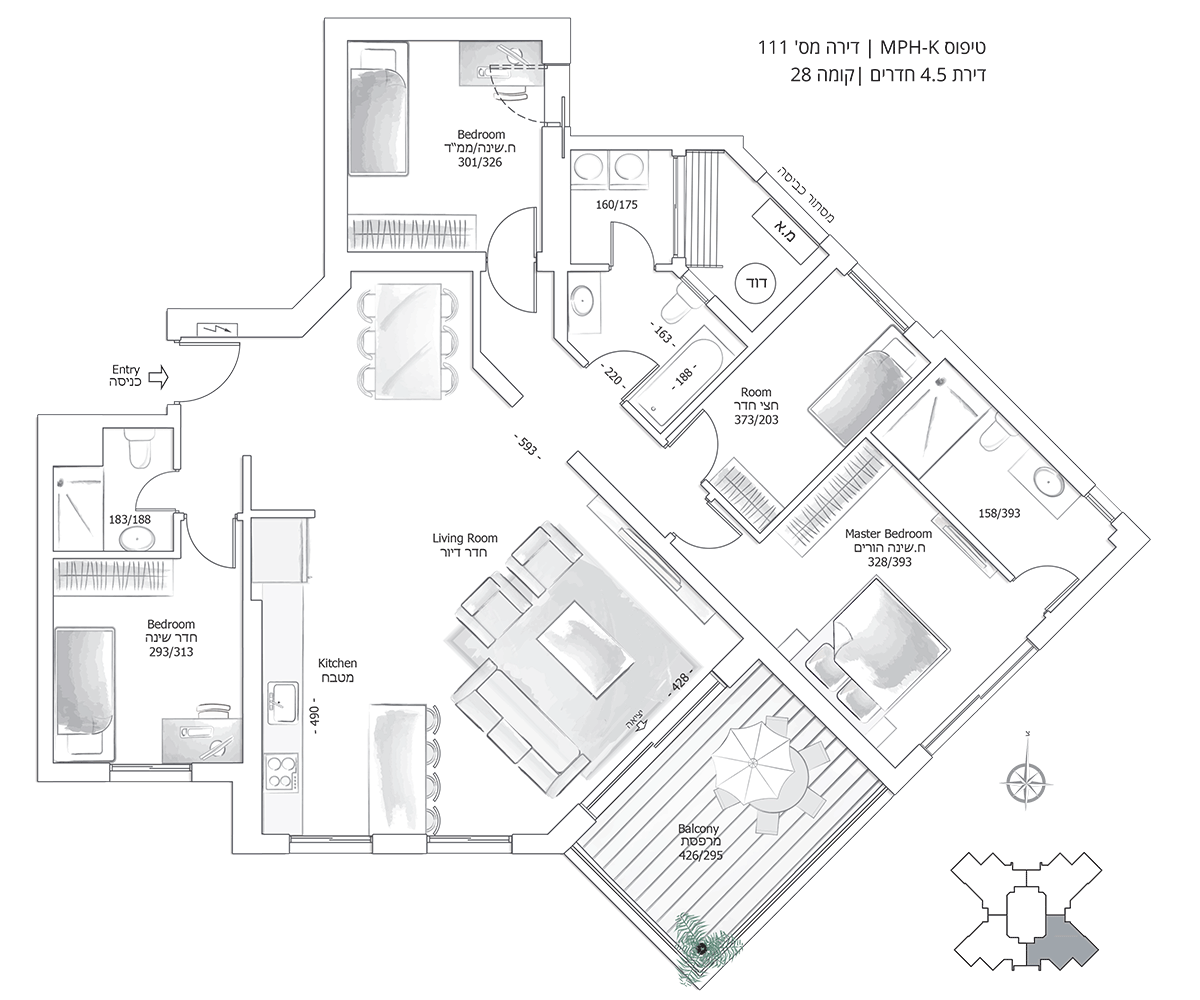 mini penthouse 4,5 Rooms (K modèle)